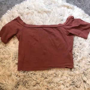 Cute off shoulder Charlotte Russe crop top!